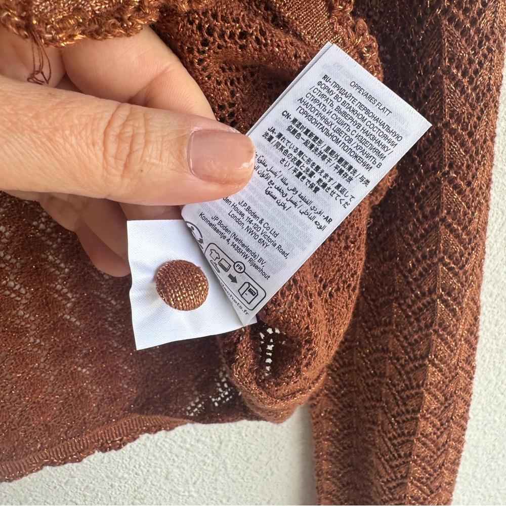 Boden Women's Rust-Brown Open Cardigan - Picture 6 of 11